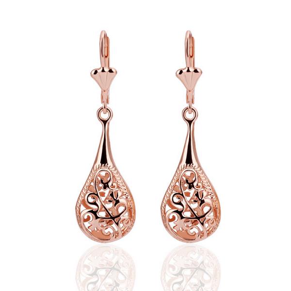 Rubique Jewelry 18K Rose Gold Laser Cut Dangle Earrings